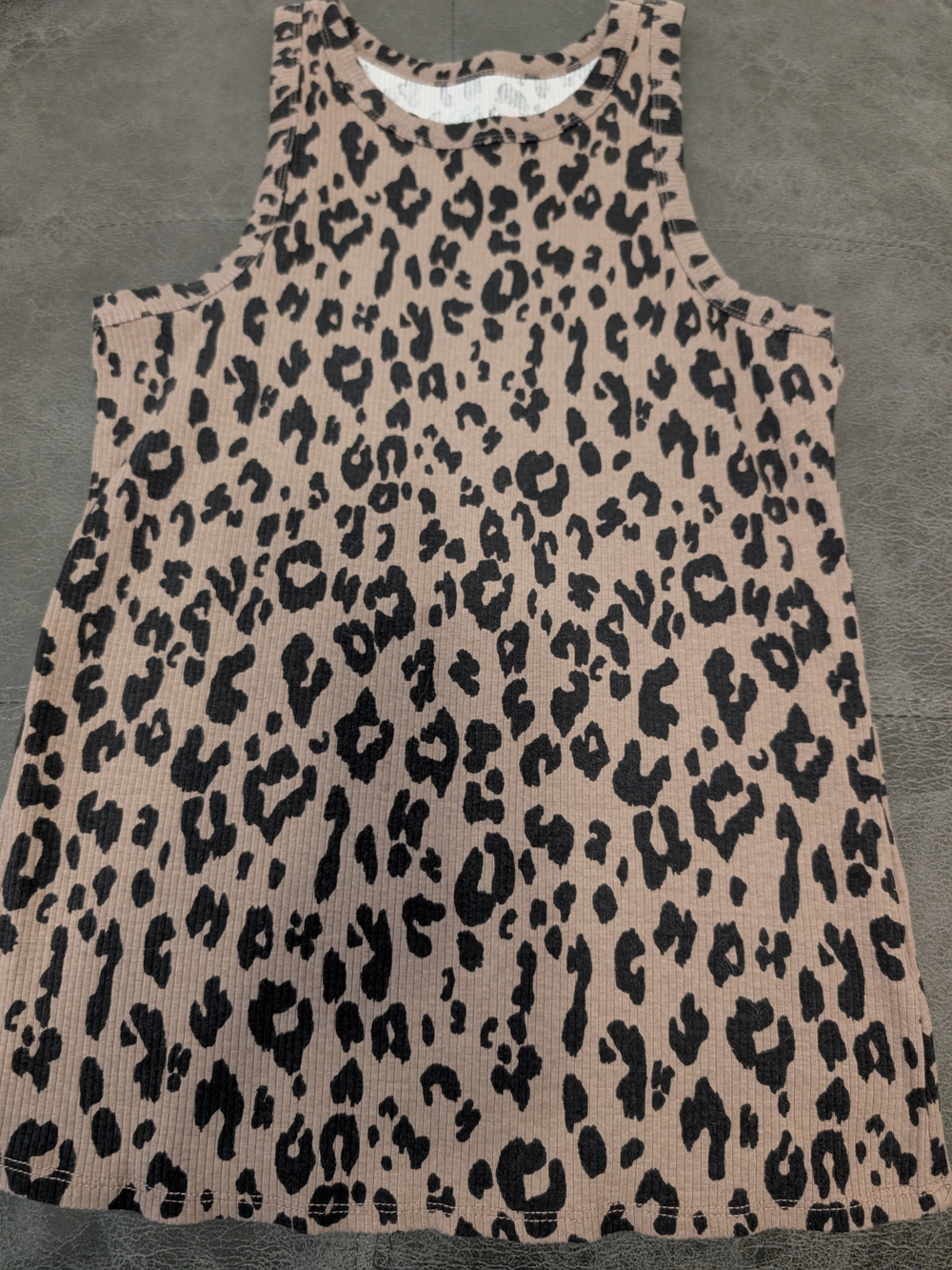 Sleeveless Leopard Print Tank Top - Taupe/Black